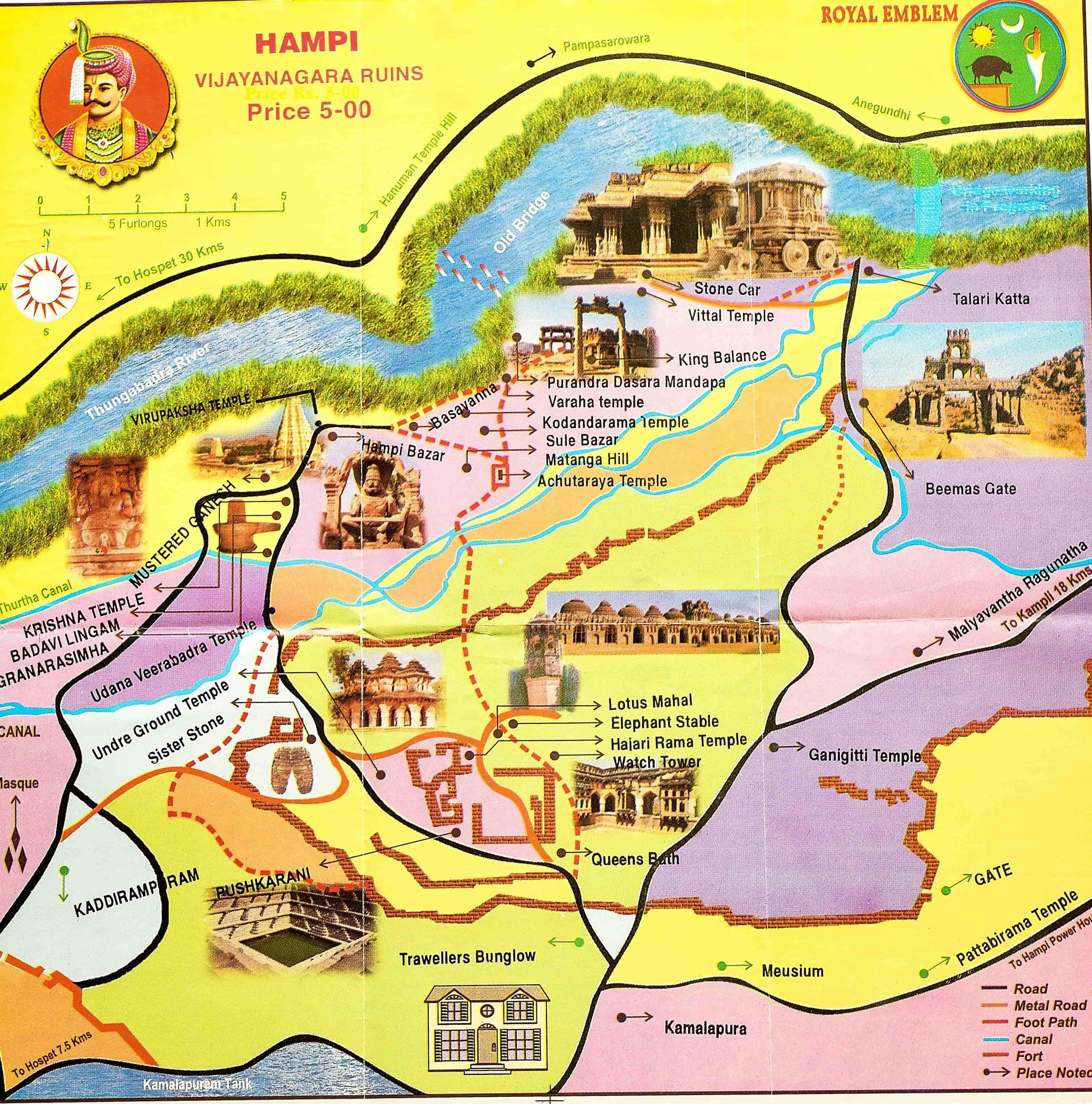 The map of Hampi